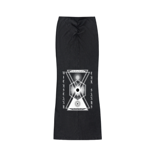 Dyed Washed Drawstring Maxi Skirt