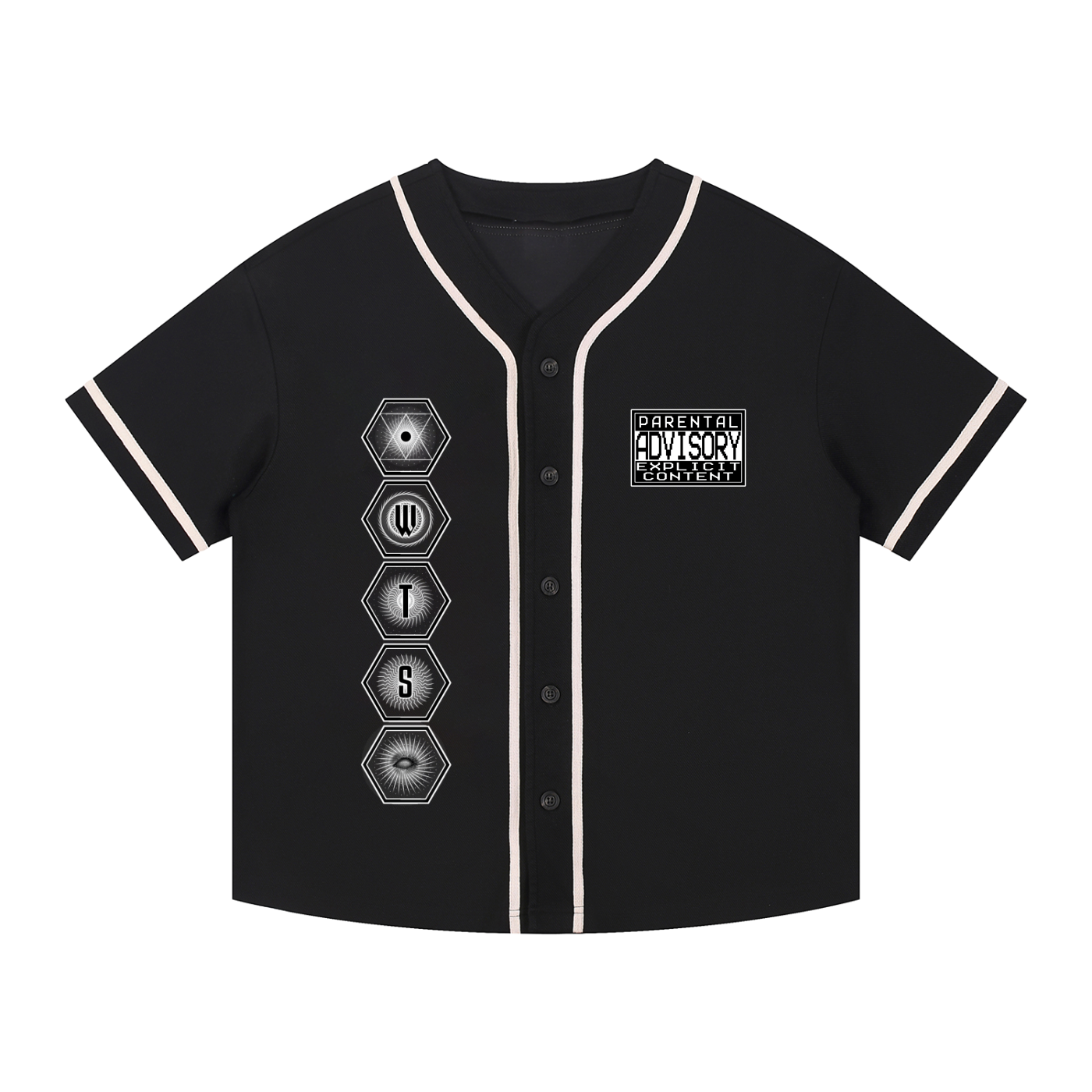 Contrast Piped Button-Up Jersey