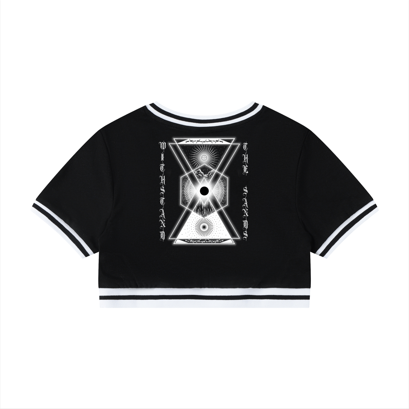 Women's Color Block V-Neck Crop T-Shirt