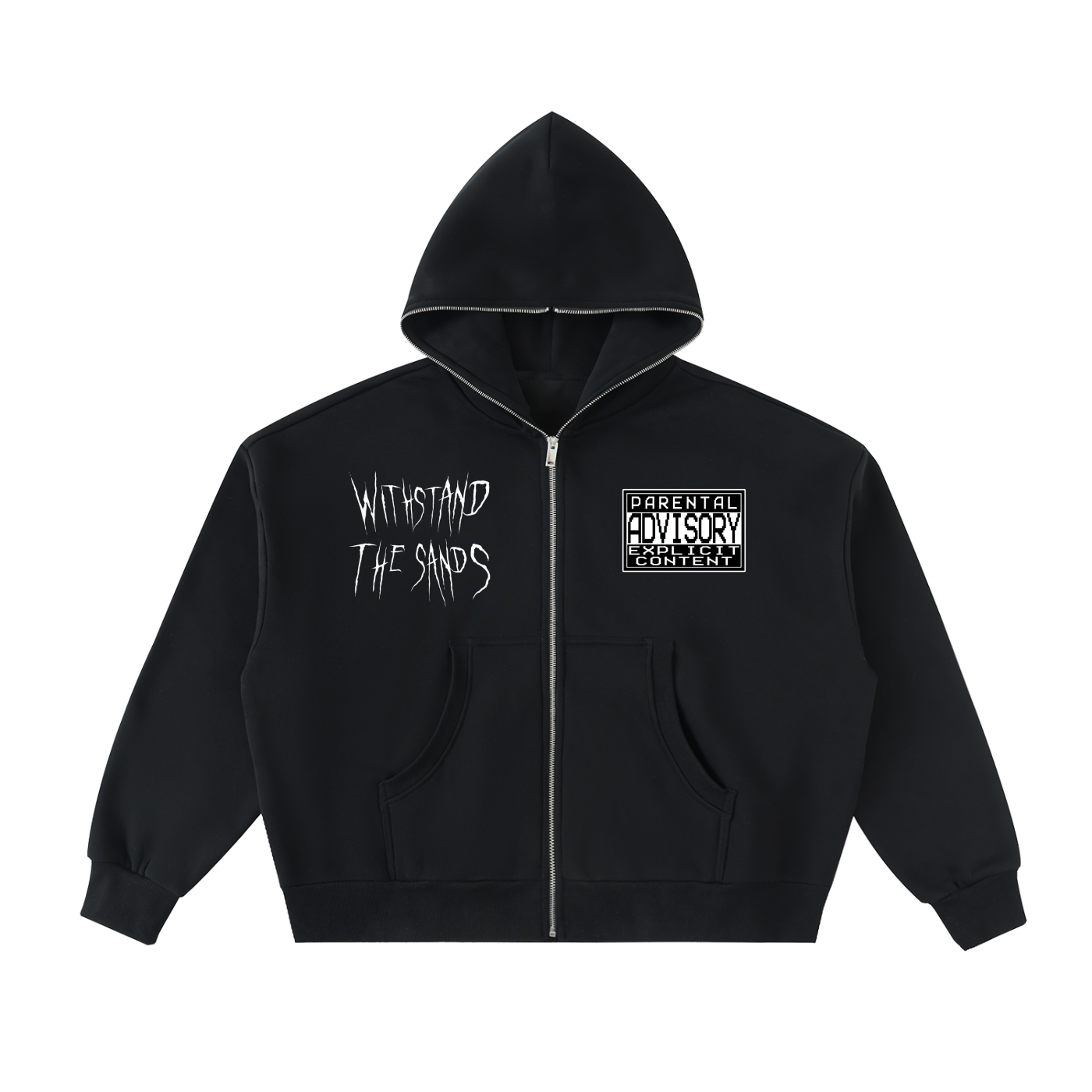 Fleeced Full-Zip Boxy Hoodie