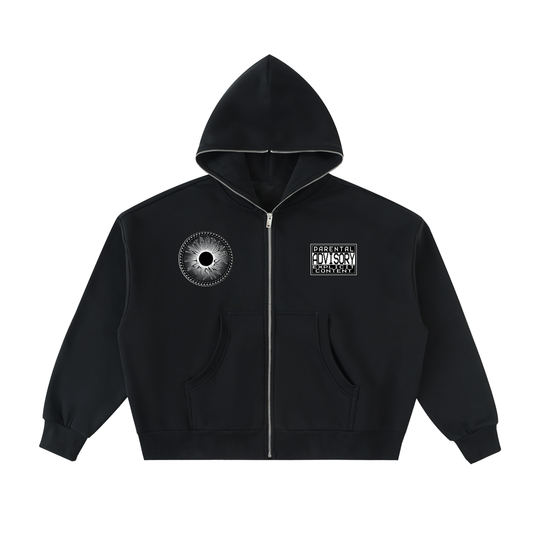 Fleeced Full-Zip Boxy Hoodie