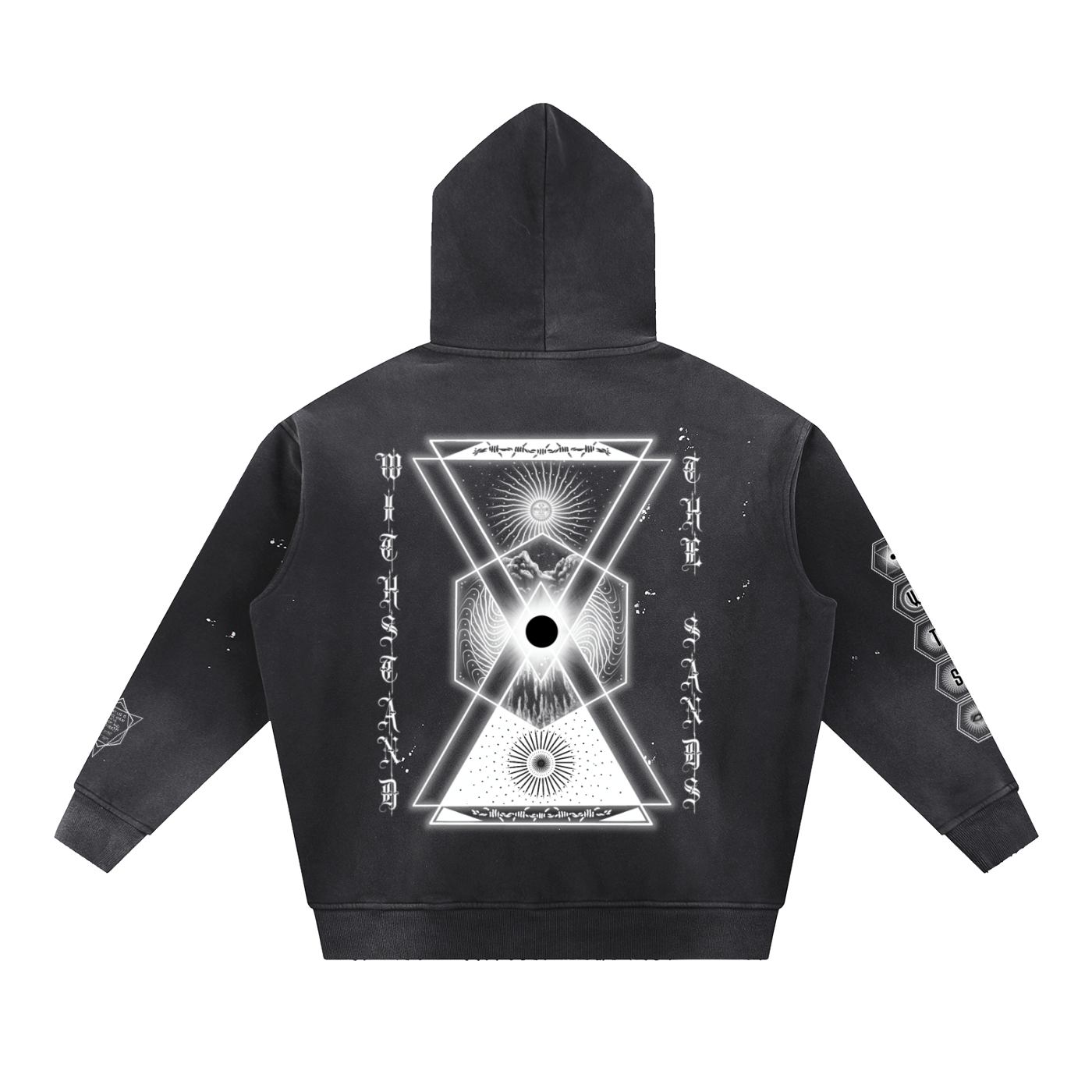 Vintage Washed Frayed Fleece Hoodie
